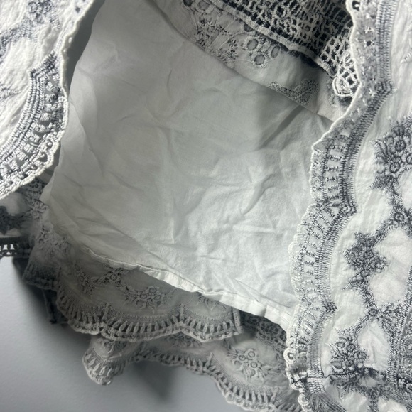 Soft Surroundings Lace Eyelet Lace Asymmetrical Layered Skirt XL Petite - Picture 6 of 7